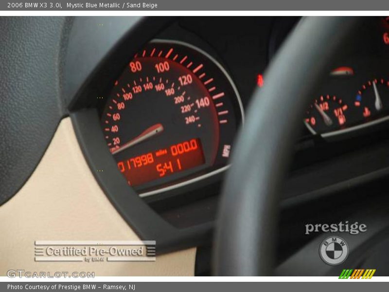Mystic Blue Metallic / Sand Beige 2006 BMW X3 3.0i
