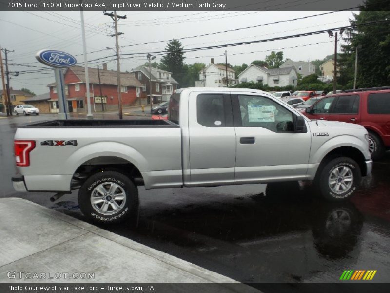 Ingot Silver Metallic / Medium Earth Gray 2015 Ford F150 XL SuperCab 4x4