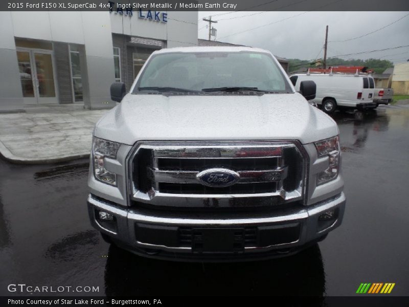 Ingot Silver Metallic / Medium Earth Gray 2015 Ford F150 XL SuperCab 4x4