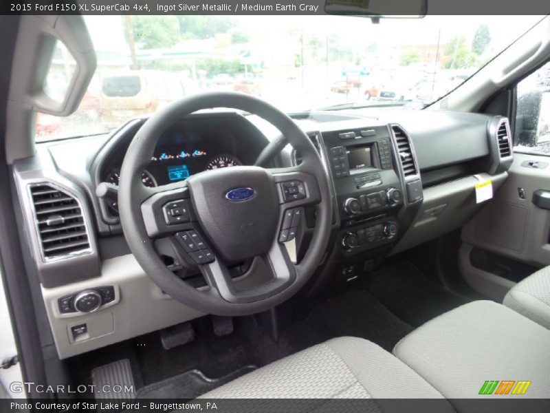 Ingot Silver Metallic / Medium Earth Gray 2015 Ford F150 XL SuperCab 4x4