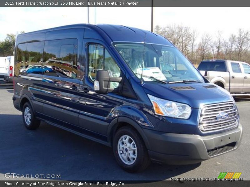 Blue Jeans Metallic / Pewter 2015 Ford Transit Wagon XLT 350 MR Long