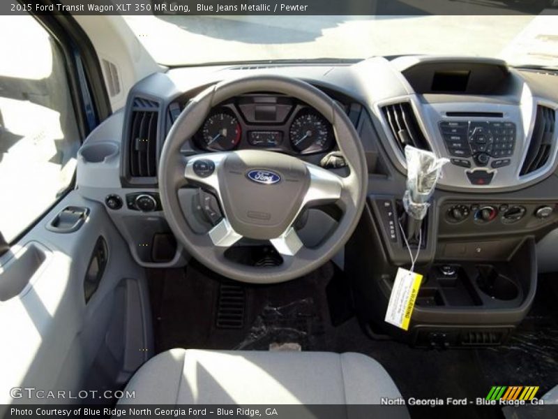 Blue Jeans Metallic / Pewter 2015 Ford Transit Wagon XLT 350 MR Long