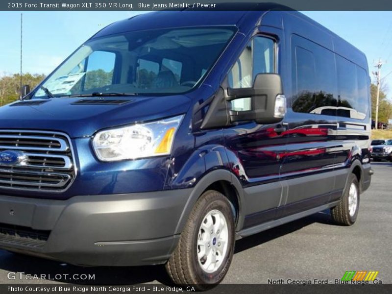 Blue Jeans Metallic / Pewter 2015 Ford Transit Wagon XLT 350 MR Long