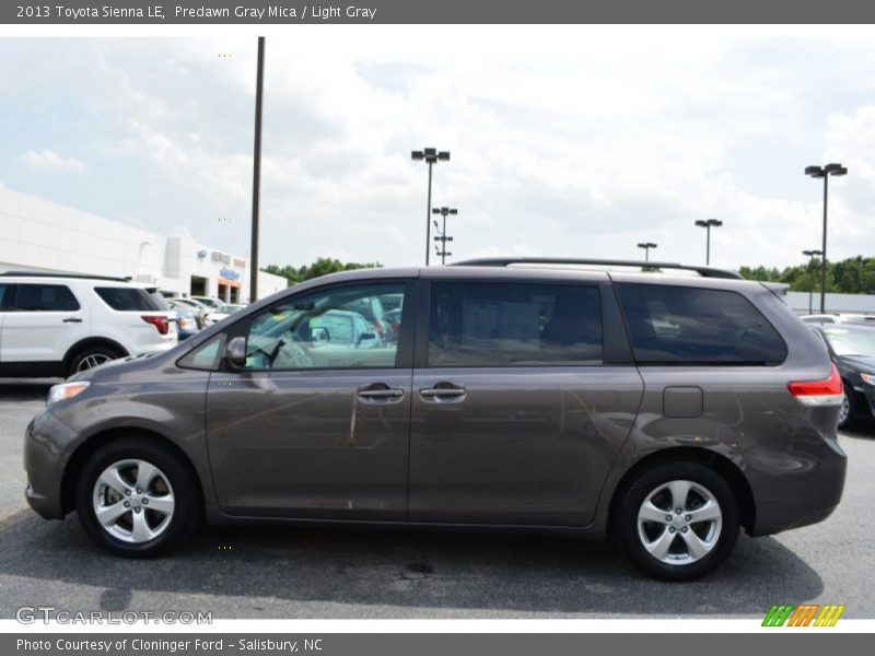 Predawn Gray Mica / Light Gray 2013 Toyota Sienna LE
