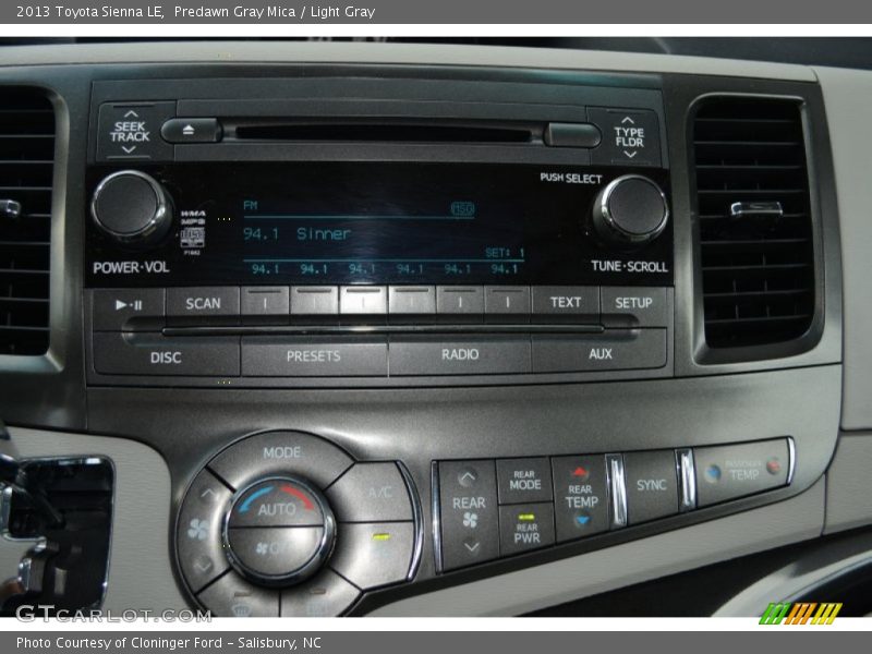 Predawn Gray Mica / Light Gray 2013 Toyota Sienna LE
