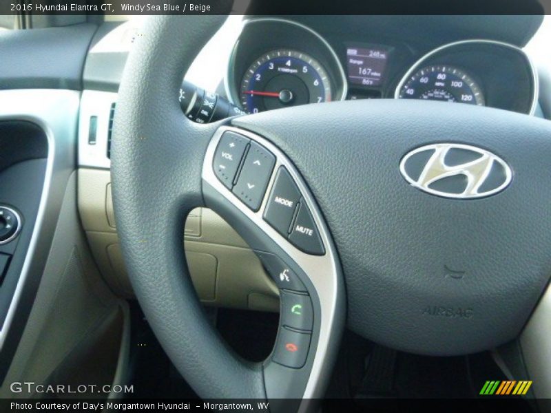 Windy Sea Blue / Beige 2016 Hyundai Elantra GT