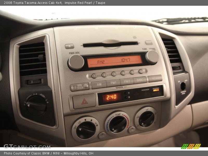 Controls of 2008 Tacoma Access Cab 4x4