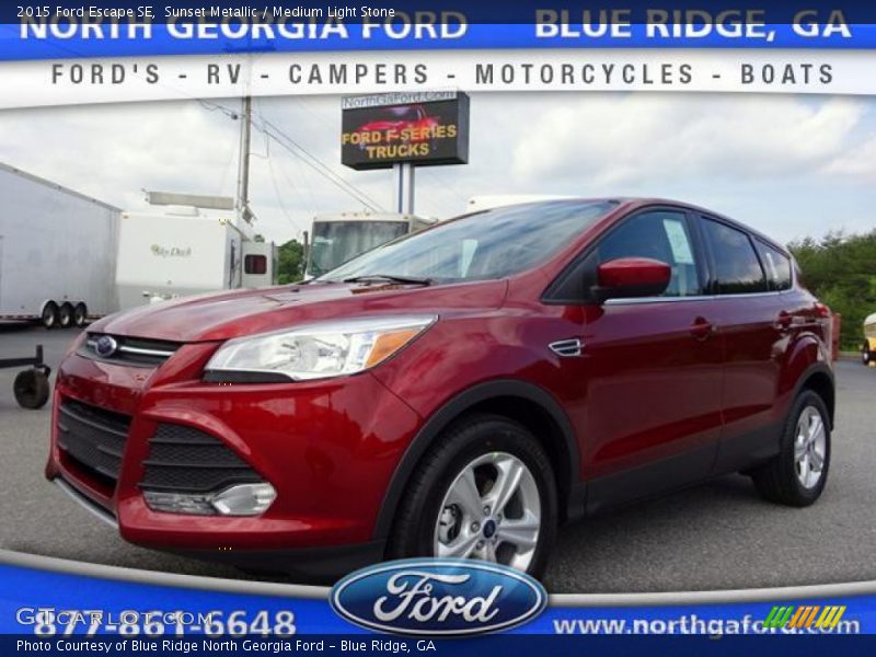 Sunset Metallic / Medium Light Stone 2015 Ford Escape SE