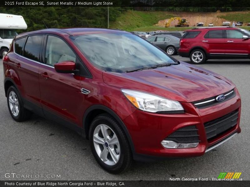 Sunset Metallic / Medium Light Stone 2015 Ford Escape SE