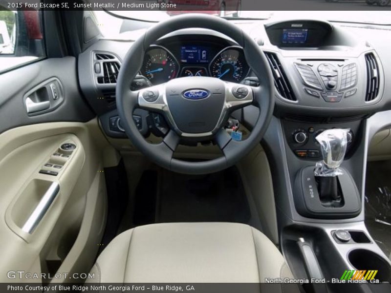 Sunset Metallic / Medium Light Stone 2015 Ford Escape SE