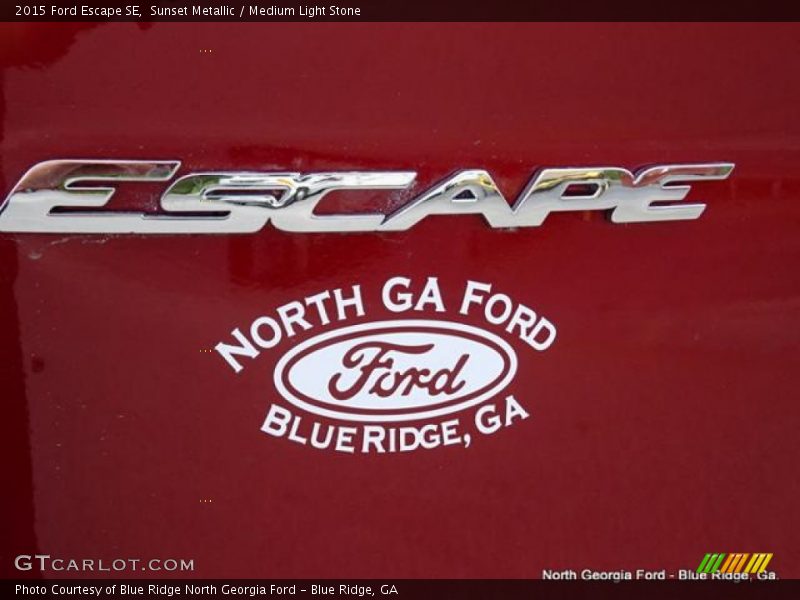 Sunset Metallic / Medium Light Stone 2015 Ford Escape SE
