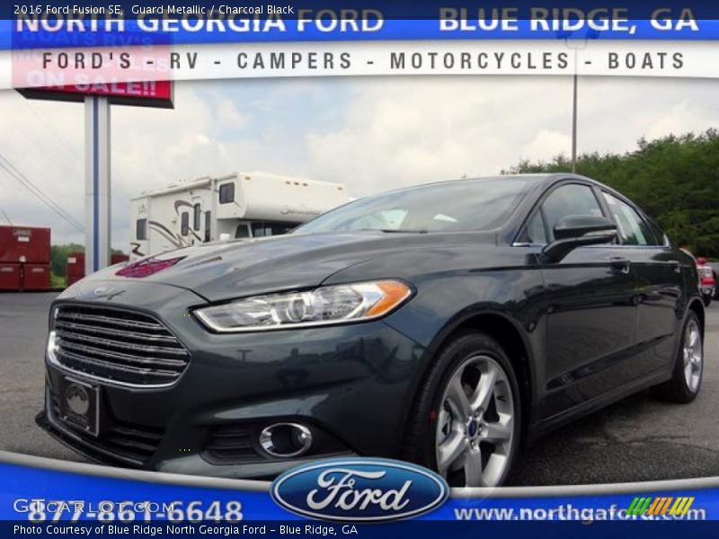 Guard Metallic / Charcoal Black 2016 Ford Fusion SE