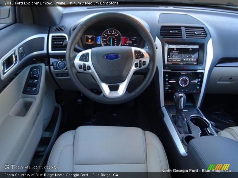 White Platinum / Medium Light Stone 2015 Ford Explorer Limited