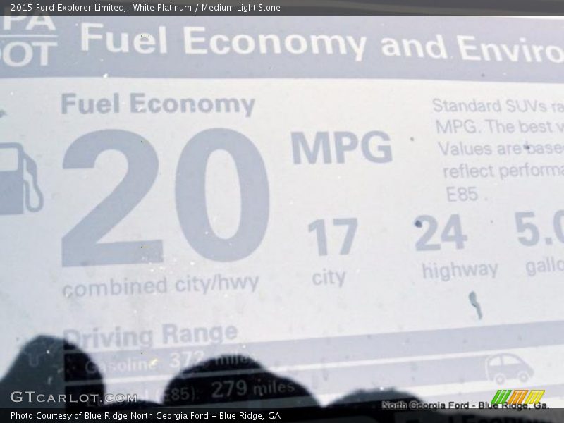 White Platinum / Medium Light Stone 2015 Ford Explorer Limited