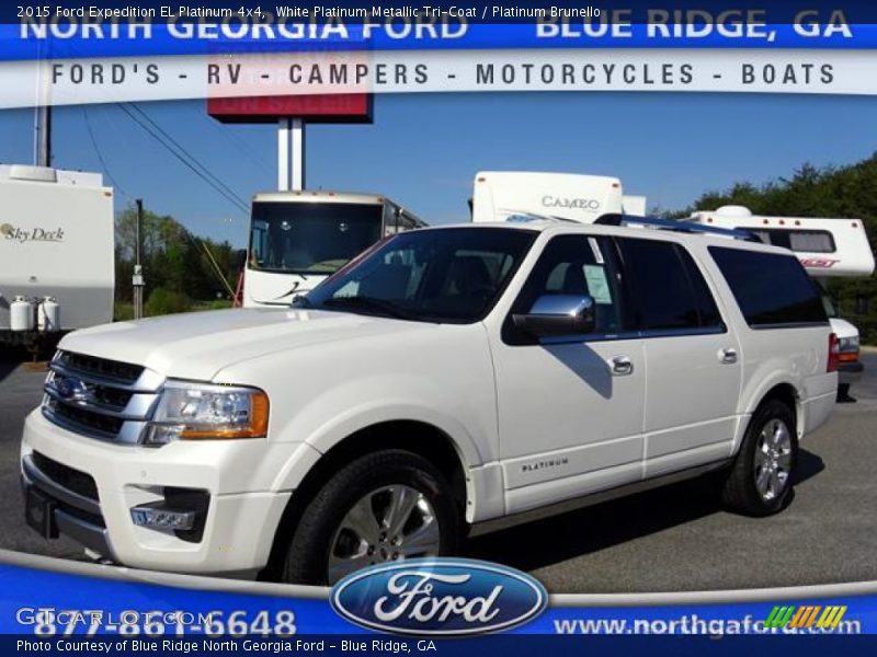 White Platinum Metallic Tri-Coat / Platinum Brunello 2015 Ford Expedition EL Platinum 4x4