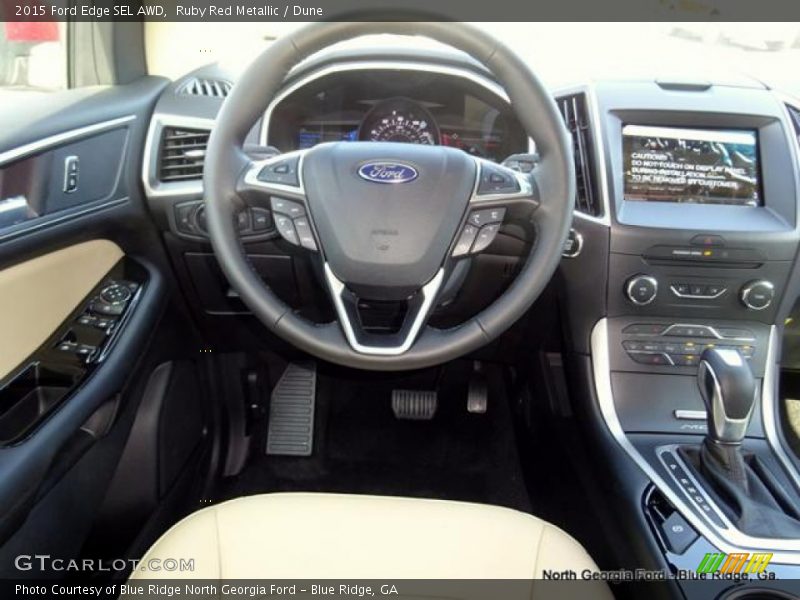 Ruby Red Metallic / Dune 2015 Ford Edge SEL AWD