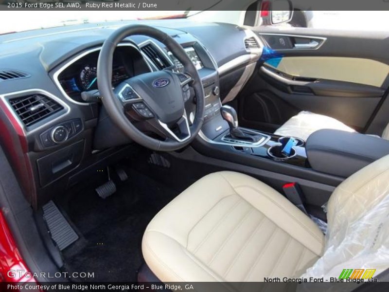 Ruby Red Metallic / Dune 2015 Ford Edge SEL AWD