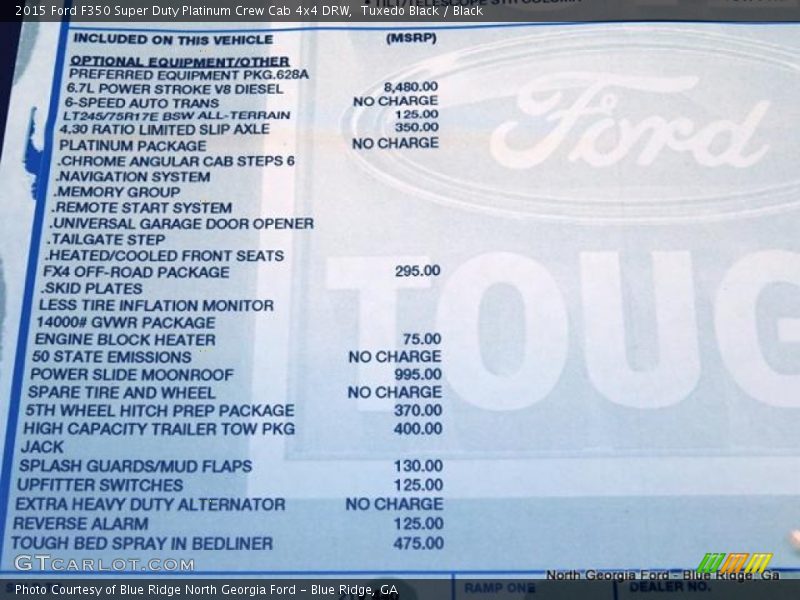 Tuxedo Black / Black 2015 Ford F350 Super Duty Platinum Crew Cab 4x4 DRW