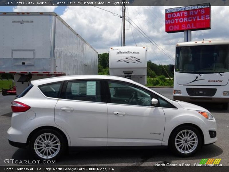White Platinum Tricoat / Medium Light Stone 2015 Ford C-Max Hybrid SEL