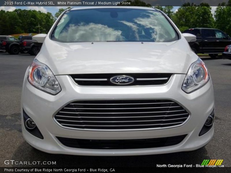 White Platinum Tricoat / Medium Light Stone 2015 Ford C-Max Hybrid SEL