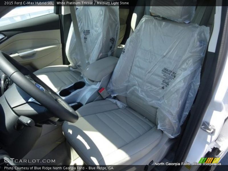 White Platinum Tricoat / Medium Light Stone 2015 Ford C-Max Hybrid SEL