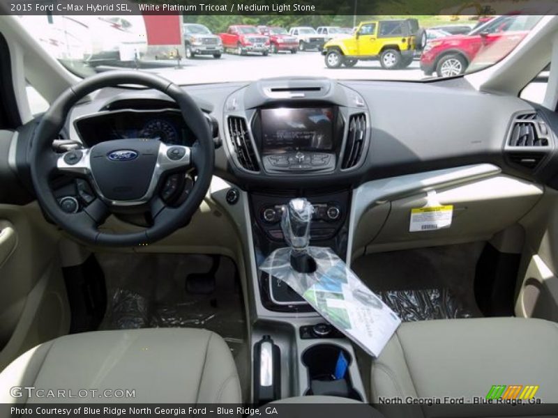 White Platinum Tricoat / Medium Light Stone 2015 Ford C-Max Hybrid SEL