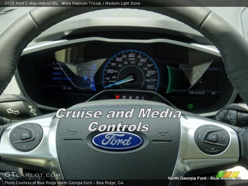 White Platinum Tricoat / Medium Light Stone 2015 Ford C-Max Hybrid SEL