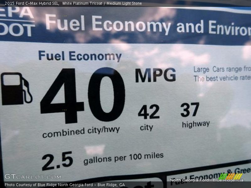 White Platinum Tricoat / Medium Light Stone 2015 Ford C-Max Hybrid SEL
