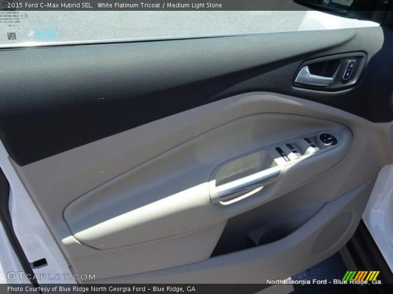 White Platinum Tricoat / Medium Light Stone 2015 Ford C-Max Hybrid SEL
