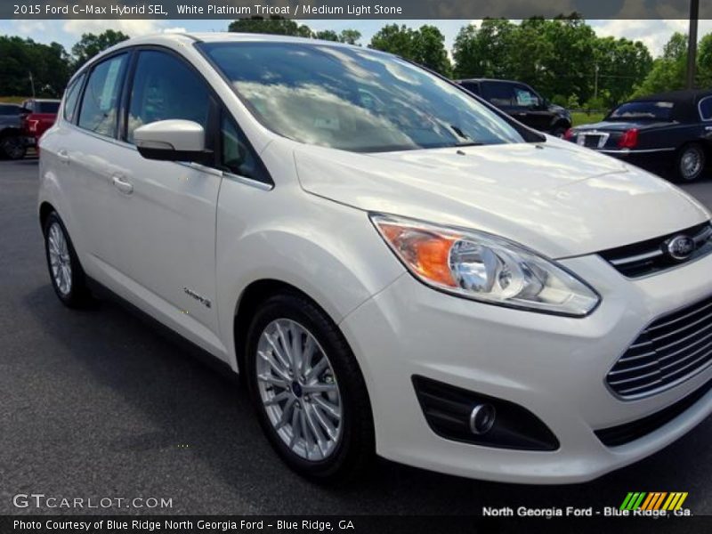 White Platinum Tricoat / Medium Light Stone 2015 Ford C-Max Hybrid SEL