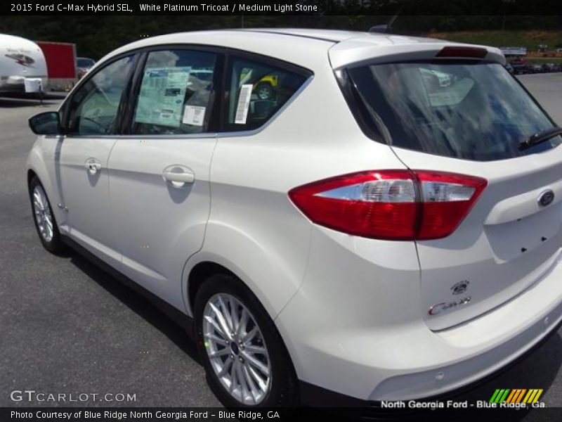 White Platinum Tricoat / Medium Light Stone 2015 Ford C-Max Hybrid SEL