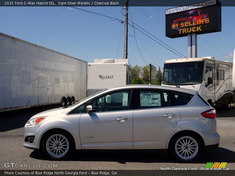 Ingot Silver Metallic / Charcoal Black 2015 Ford C-Max Hybrid SEL