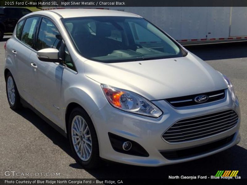Ingot Silver Metallic / Charcoal Black 2015 Ford C-Max Hybrid SEL