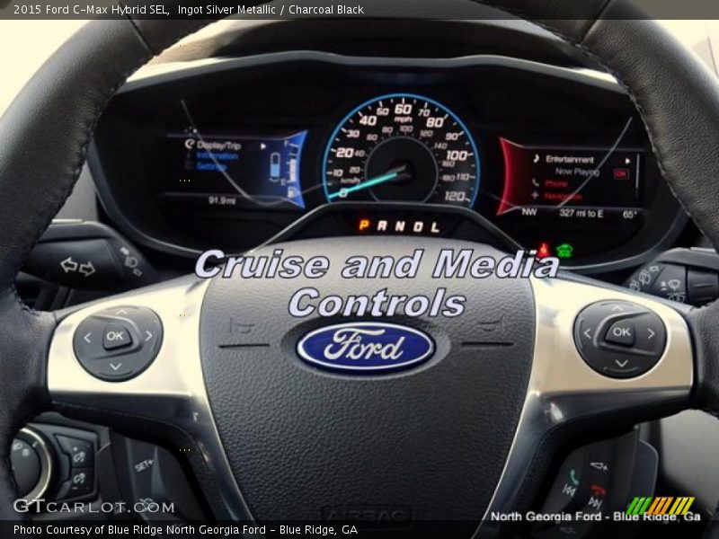 Ingot Silver Metallic / Charcoal Black 2015 Ford C-Max Hybrid SEL