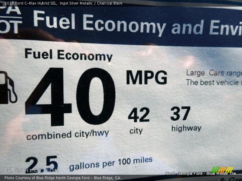 Ingot Silver Metallic / Charcoal Black 2015 Ford C-Max Hybrid SEL