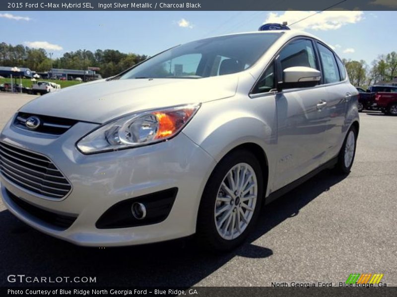 Ingot Silver Metallic / Charcoal Black 2015 Ford C-Max Hybrid SEL