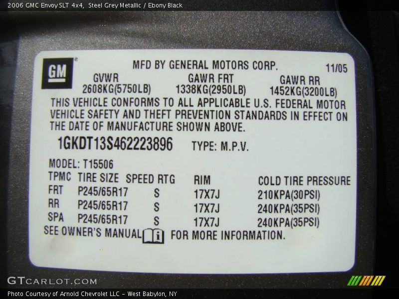 Steel Grey Metallic / Ebony Black 2006 GMC Envoy SLT 4x4