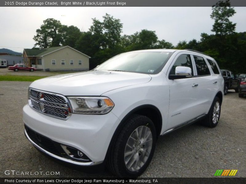 Bright White / Black/Light Frost Beige 2015 Dodge Durango Citadel