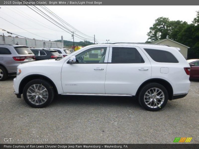 Bright White / Black/Light Frost Beige 2015 Dodge Durango Citadel