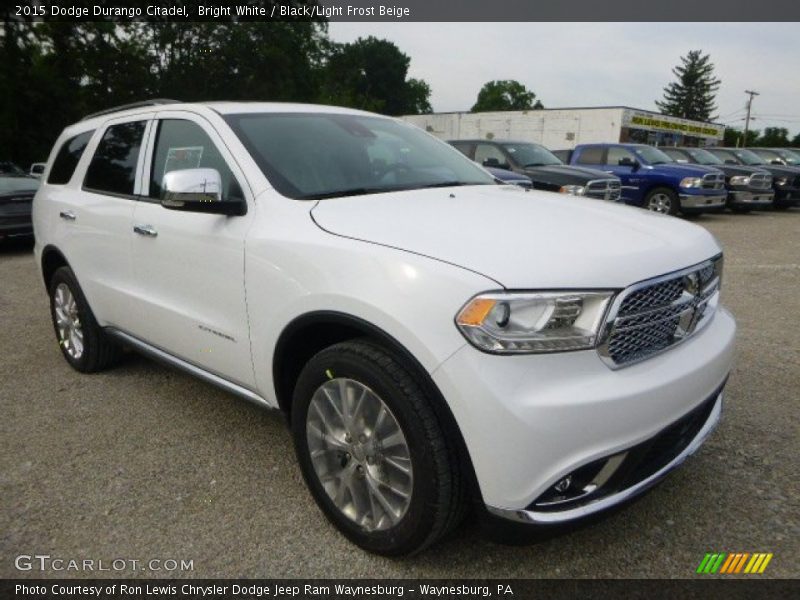 Bright White / Black/Light Frost Beige 2015 Dodge Durango Citadel