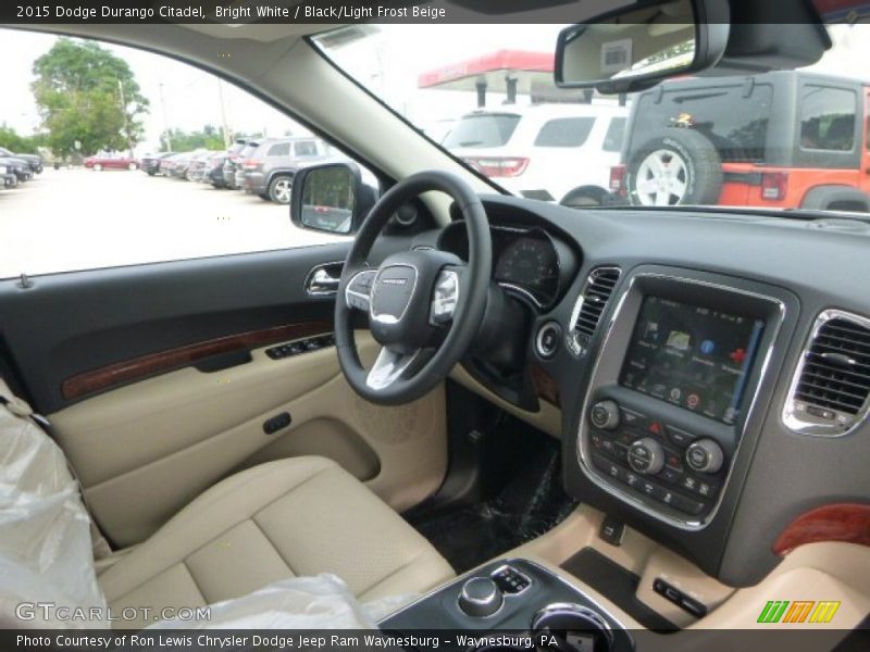 Bright White / Black/Light Frost Beige 2015 Dodge Durango Citadel