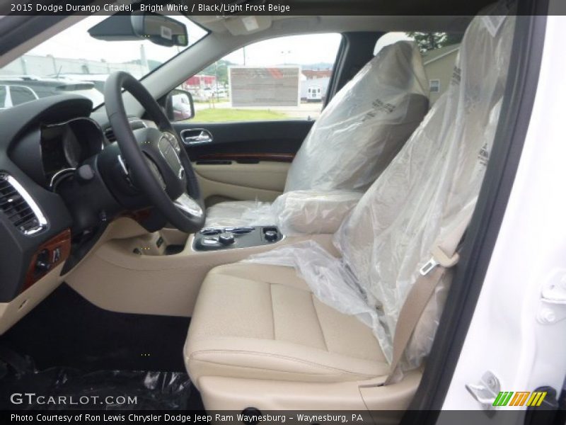 Bright White / Black/Light Frost Beige 2015 Dodge Durango Citadel