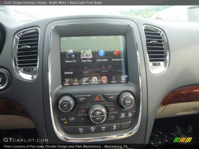 Bright White / Black/Light Frost Beige 2015 Dodge Durango Citadel