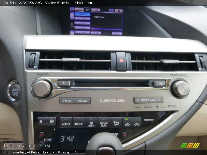 Starfire White Pearl / Parchment 2015 Lexus RX 350 AWD
