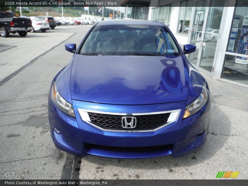 Belize Blue Pearl / Black 2008 Honda Accord EX-L V6 Coupe