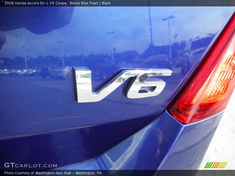 Belize Blue Pearl / Black 2008 Honda Accord EX-L V6 Coupe