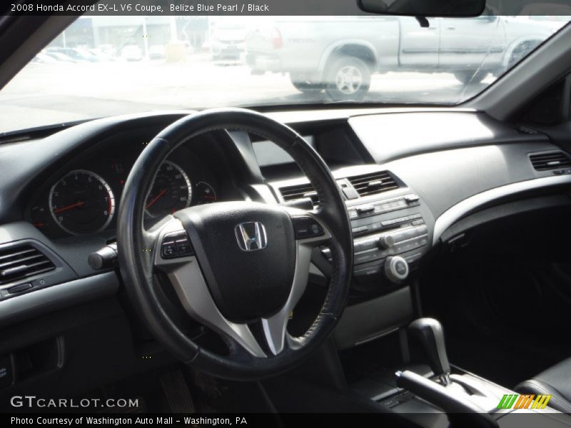 Belize Blue Pearl / Black 2008 Honda Accord EX-L V6 Coupe