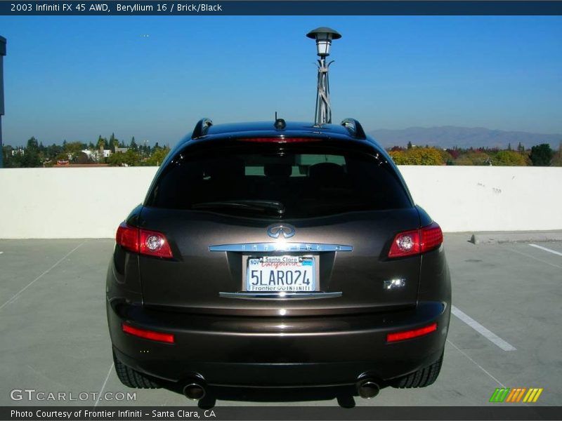 Beryllium 16 / Brick/Black 2003 Infiniti FX 45 AWD