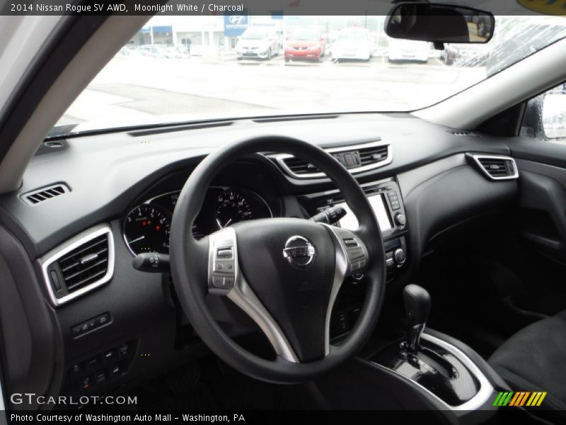 Moonlight White / Charcoal 2014 Nissan Rogue SV AWD