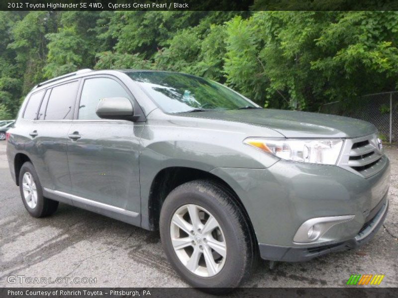 Cypress Green Pearl / Black 2012 Toyota Highlander SE 4WD